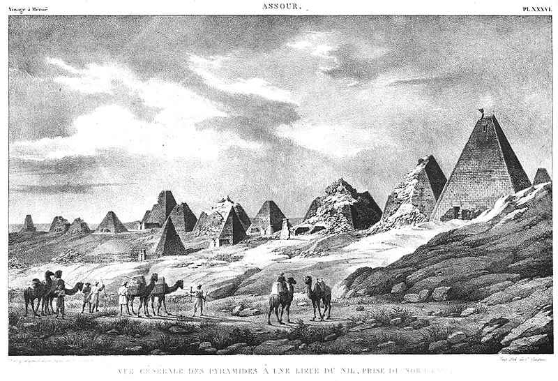 Piramida Nubia di Mero pada tahun 1821