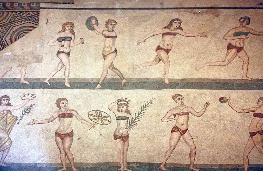 sejarah bikini di mosaik romawi